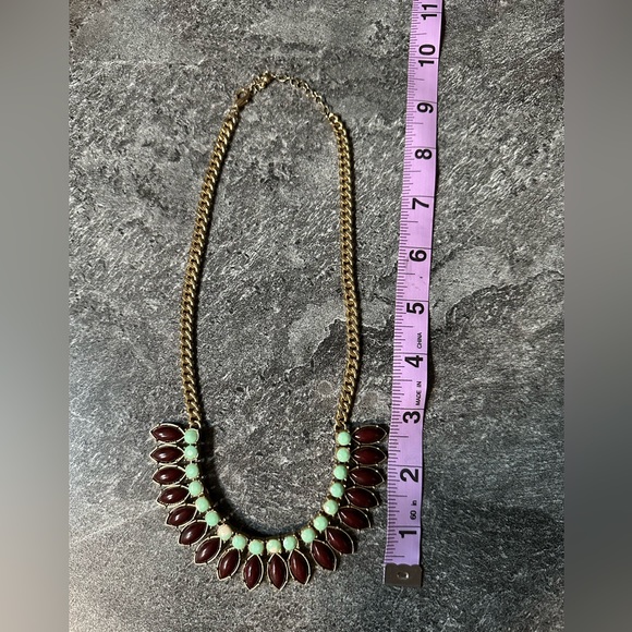 Vintage Gold Chain Necklace with Marquise Cut Stones - Picture 4 of 5